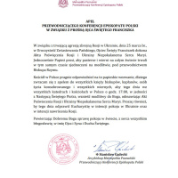 Apel przewodniczącego Konferencji Episkopatu Polski w związku z prośbą Ojca Świętego