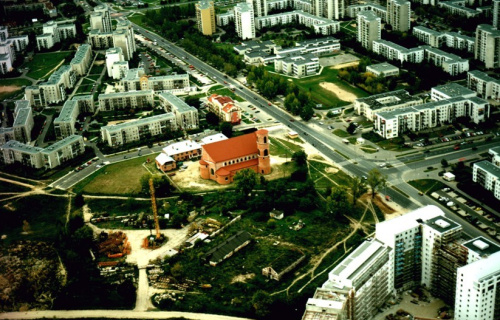 Widok kościoła z lotu ptaka